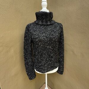 Made in France Marled Black/White Turtleneck Sweater size S/M Paris pricefirm